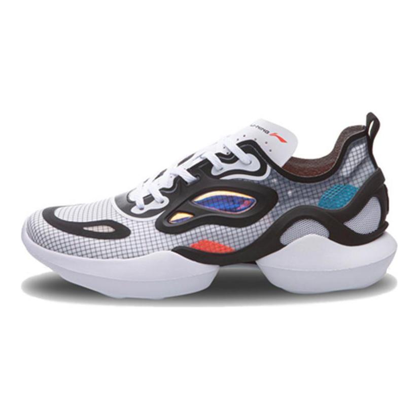Li Ning Comet Cushioning Slip Resistant Low top Sports Casual Shoes Men's Black White AGLQ023-3