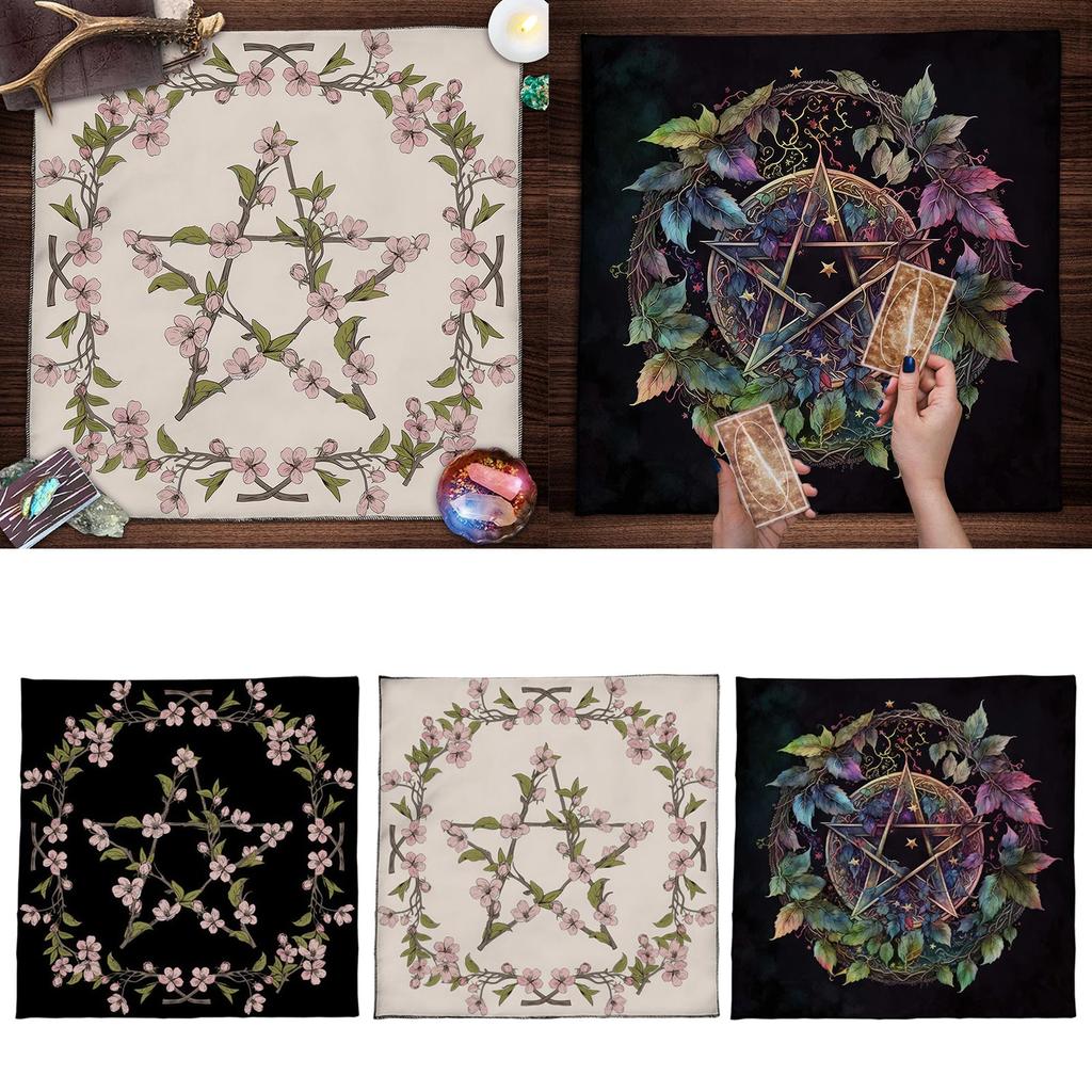 Divinations Cards Table Cloth Tapestry Flower Leaf Pentagram Tarot Tablecloth Astrologys Witchcrafts Deck Cloth