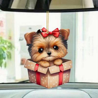 Pandantiv mașină Acrilic Câine balansoar Ușor Oglindă pentru mașină Atârnat Accesorii pentru interiorul mașinii Geantă de umăr Decorare ghiozdan Charm Cadou de Ziua Îndrăgostiților