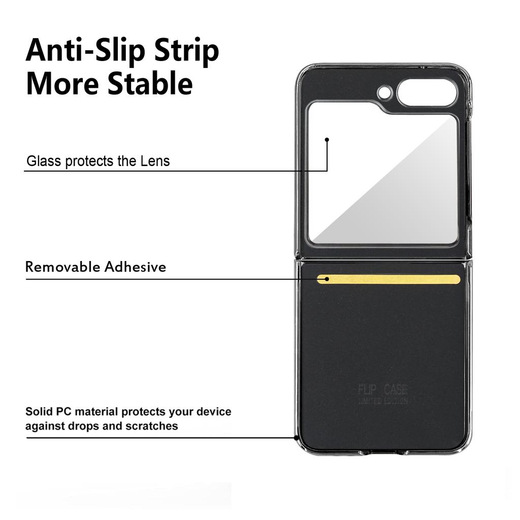 VIETAO Plating Edge Z Flip 7 Case With Front Screen Protector,Brown Crazy Horse PU Leather Phone Cover For Galaxy Z Flip 6 5 4 3