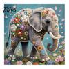 Decorative Tabletop Craft Ornaments Luxury Faux Pearl Rhinestone Painting Kit, 25x25cm DIY Resin Art with Animal Unique Projects Floral Patterns,