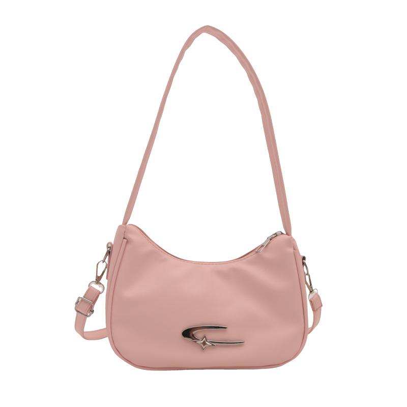 Niche texture underarm bag women, new summer messenger bag feeling cloud silver crescent shoulder bag