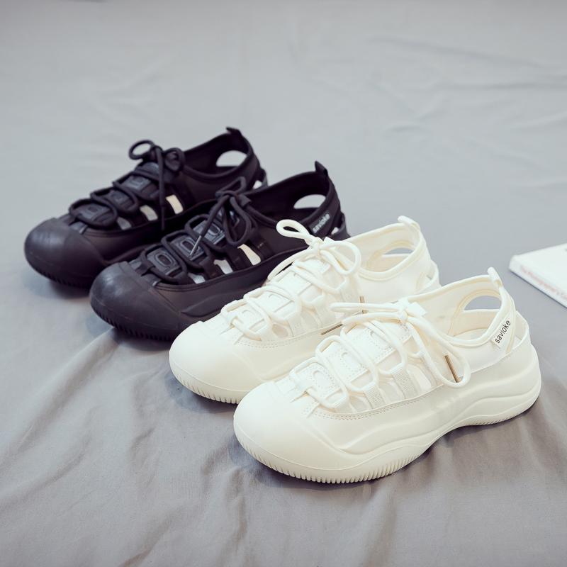 Fashion 2025 Sandals Beach Shoes Breathable All-Match Summer Heels New Fashion Girls Scandals Fabric Canvas 2025 Sandals Breathable All-