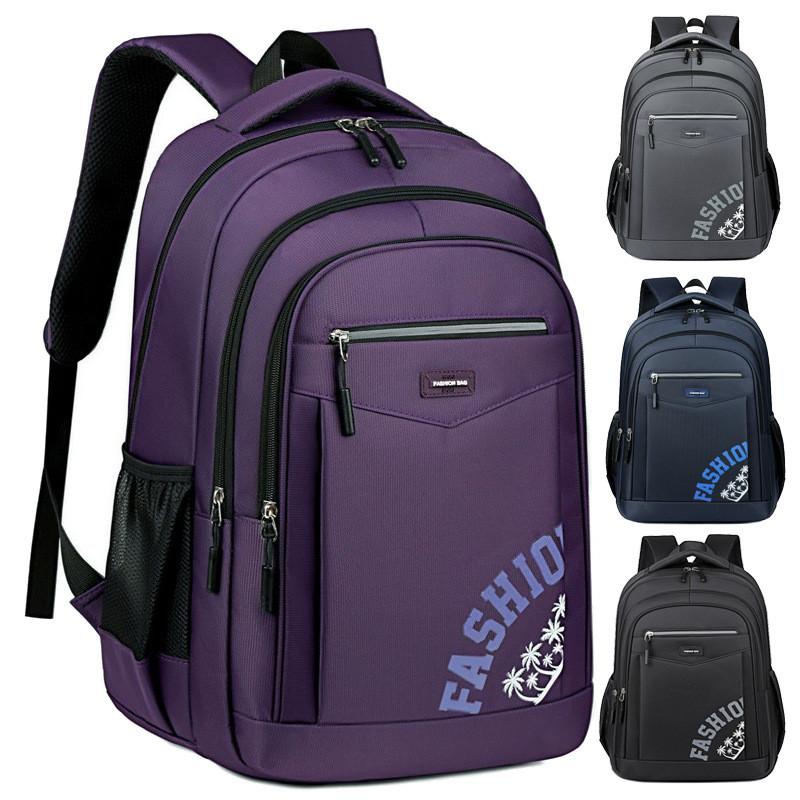 Letter Print Fashion Oxford Backpack Breathable Laptop Compartment Bag Students