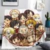 1PC Attack On Titan Print Flannel Blanket, High Quality All Seasons, Home Decor, Warmth and Comfort, Perfect for Christmas Gifts