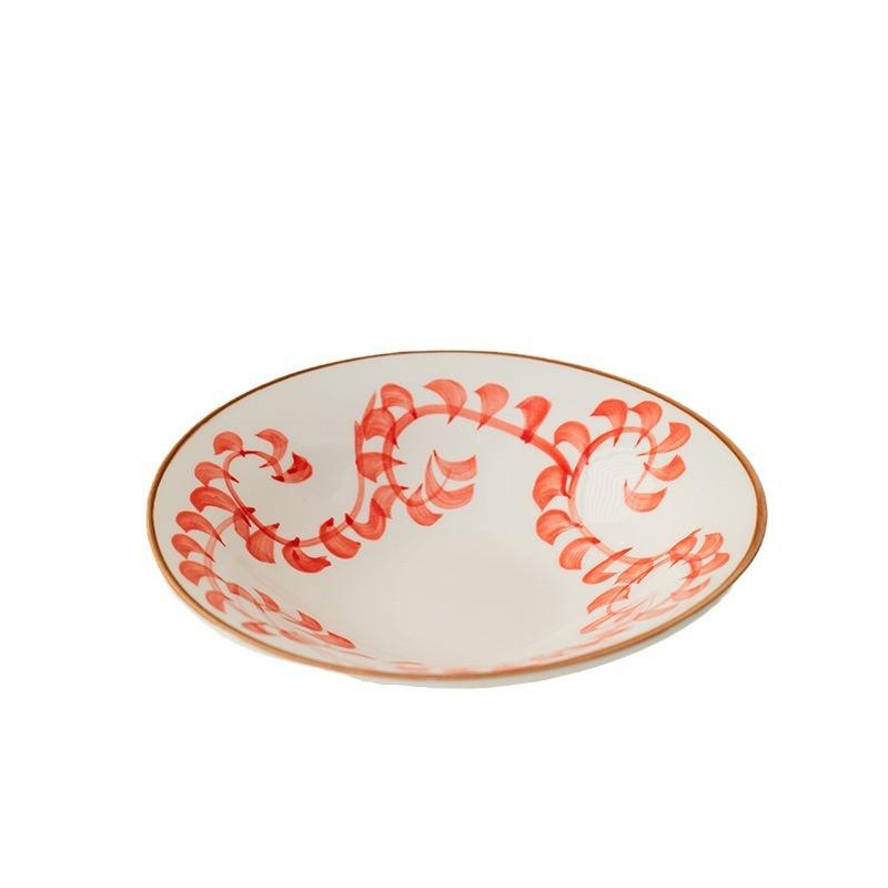Retro Hotel Tableware High-Looking Japanese Hand-Painted Breakfast Plate Shallow Bowl for Cold Dishes Dishes Plates Dining Plate