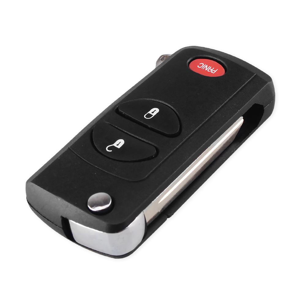 2 3 4 Knapper Bil Nøkkelfri Inngang Fjernkontroll Nøkkelhus Fob Etui for Chrysler Voyager Cruiser for Dodge Ram Dakota for Jeep Cherokee