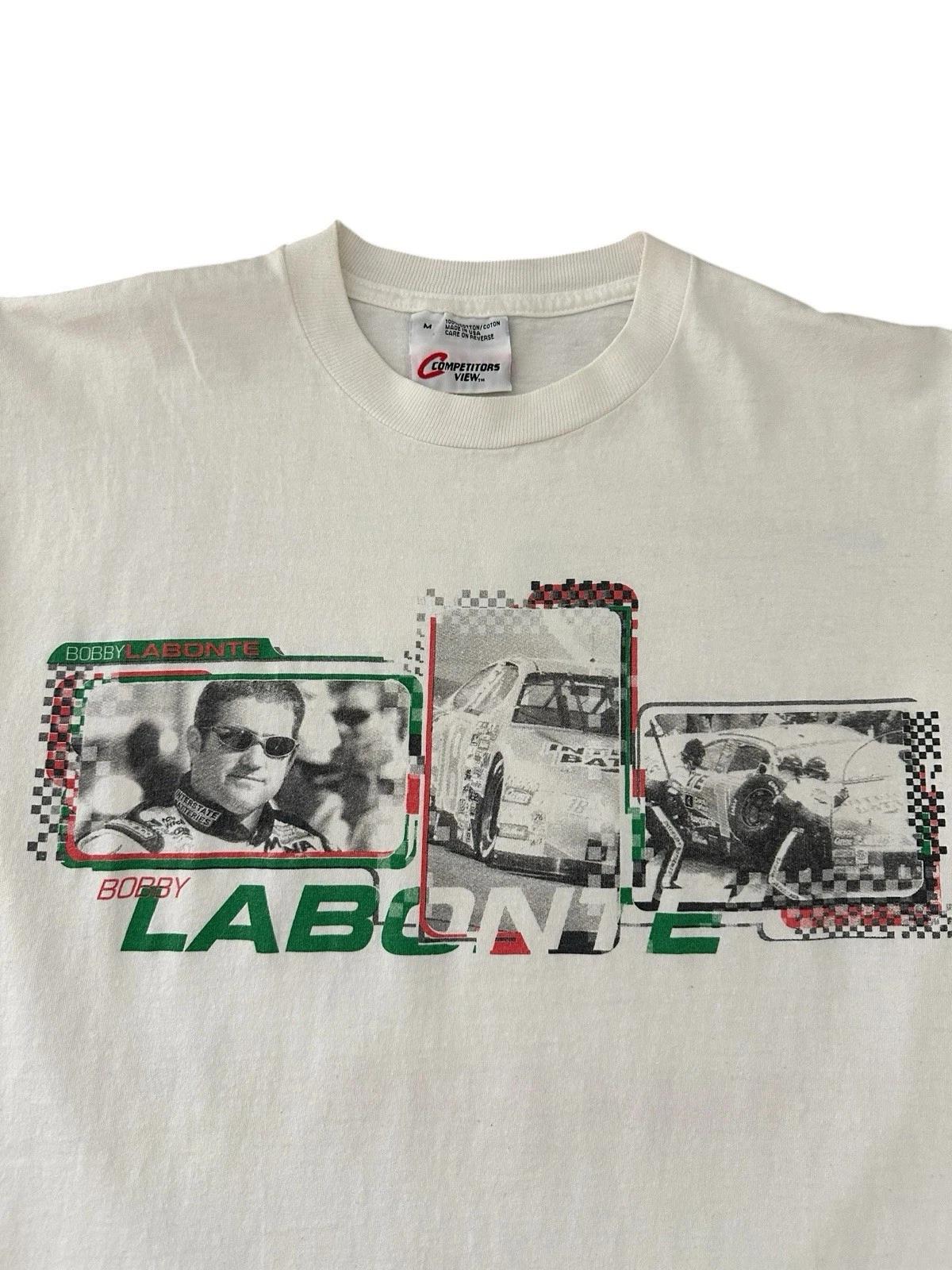Vintage Bobby Labonte Racing T Shirt Men’s Medium White Y2K Winston Cup Nascar 2XL