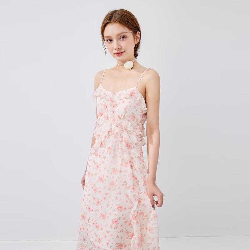 Fairy Ruffle Floral Chiffon Camisole Dress