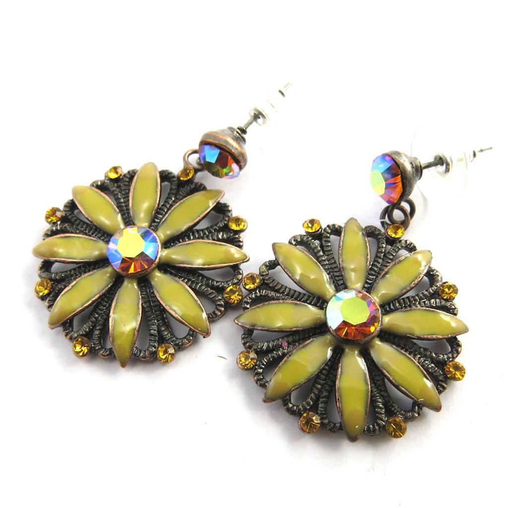 Les Trésors De Lily [M8167] - Ocher 'Sissi' Designer Earrings