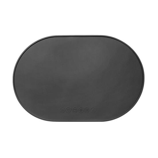 Silicone Placemats with Raised Edges, Non-Slip Reusable Kids Placemats, Waterproof Heat Resistant Dinning Table Mat темно-серого
