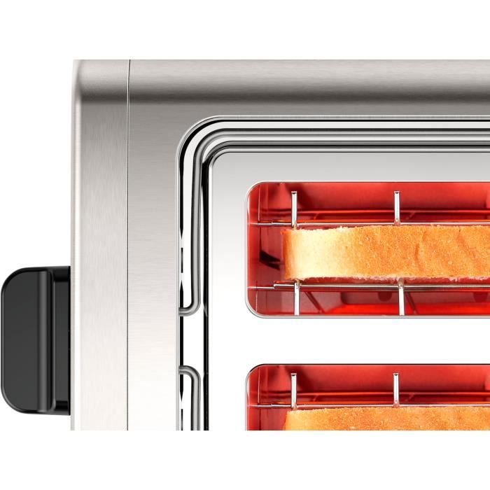 Grille-pain Bosch TAT5P420 - Noir - 2 tranches - Fonction de dégivrage - Plateau ramasse-miettes coulissant