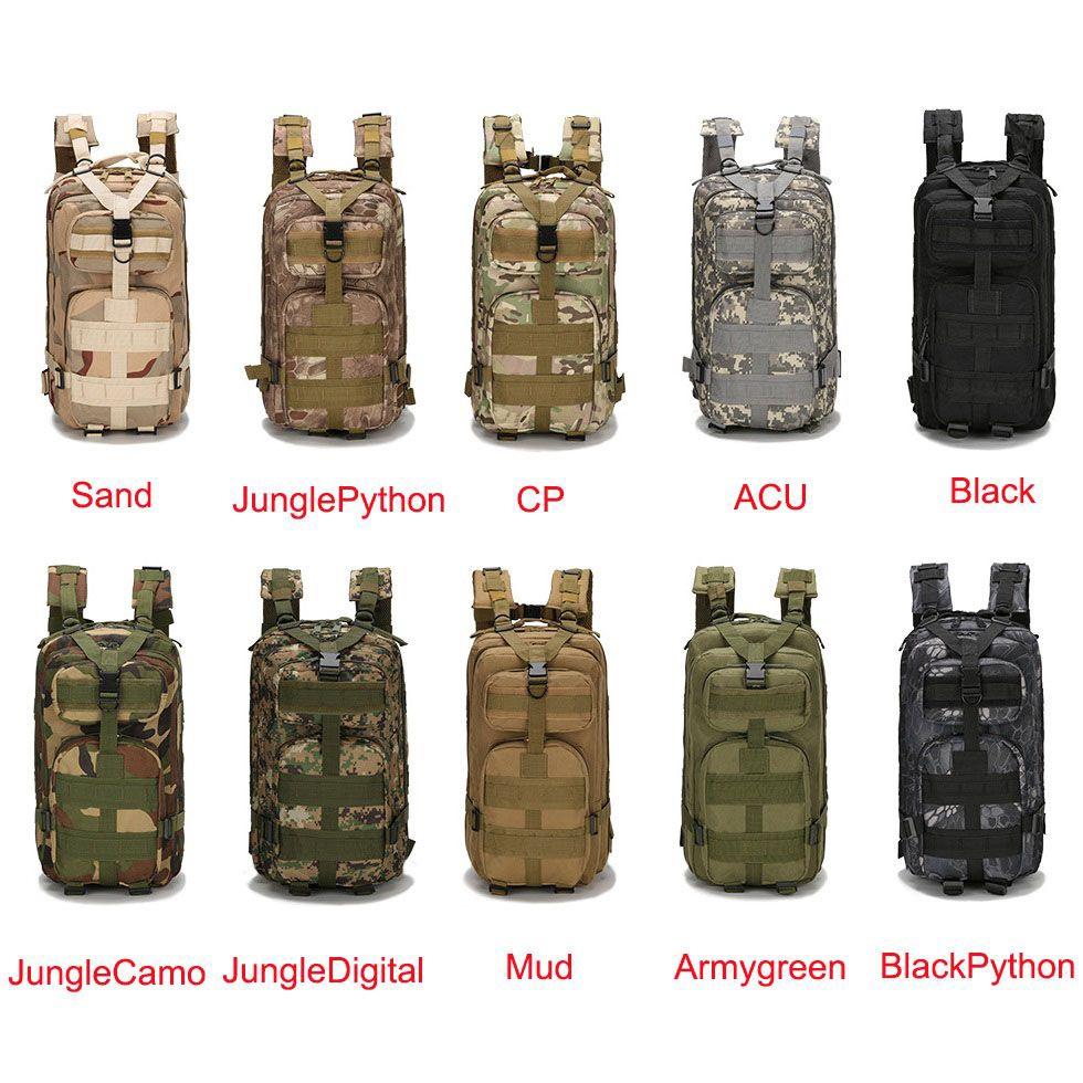 Large Capacity Outdoor Military Tactical Army Camping Hiking Backpack Rucksack With Padded Adjustable Straps