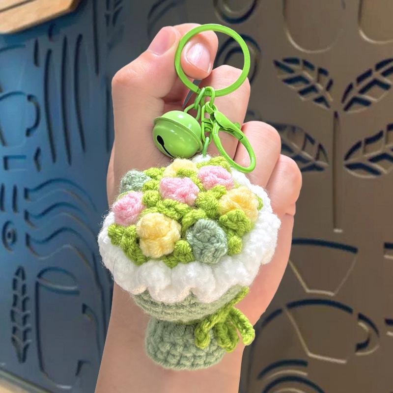 Handmade Crochet Rose Keychain Ornament - Valentine's Day Gift