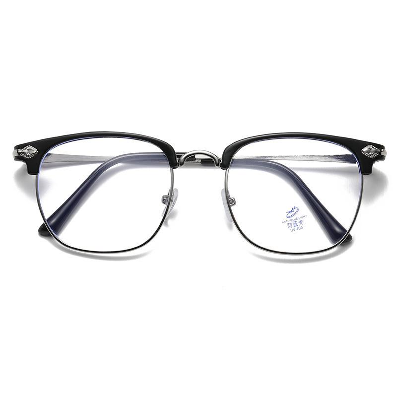 Anti-blue Glasses Frame Men's and Women's Retro Business Flat Glasses Myopia Glasses