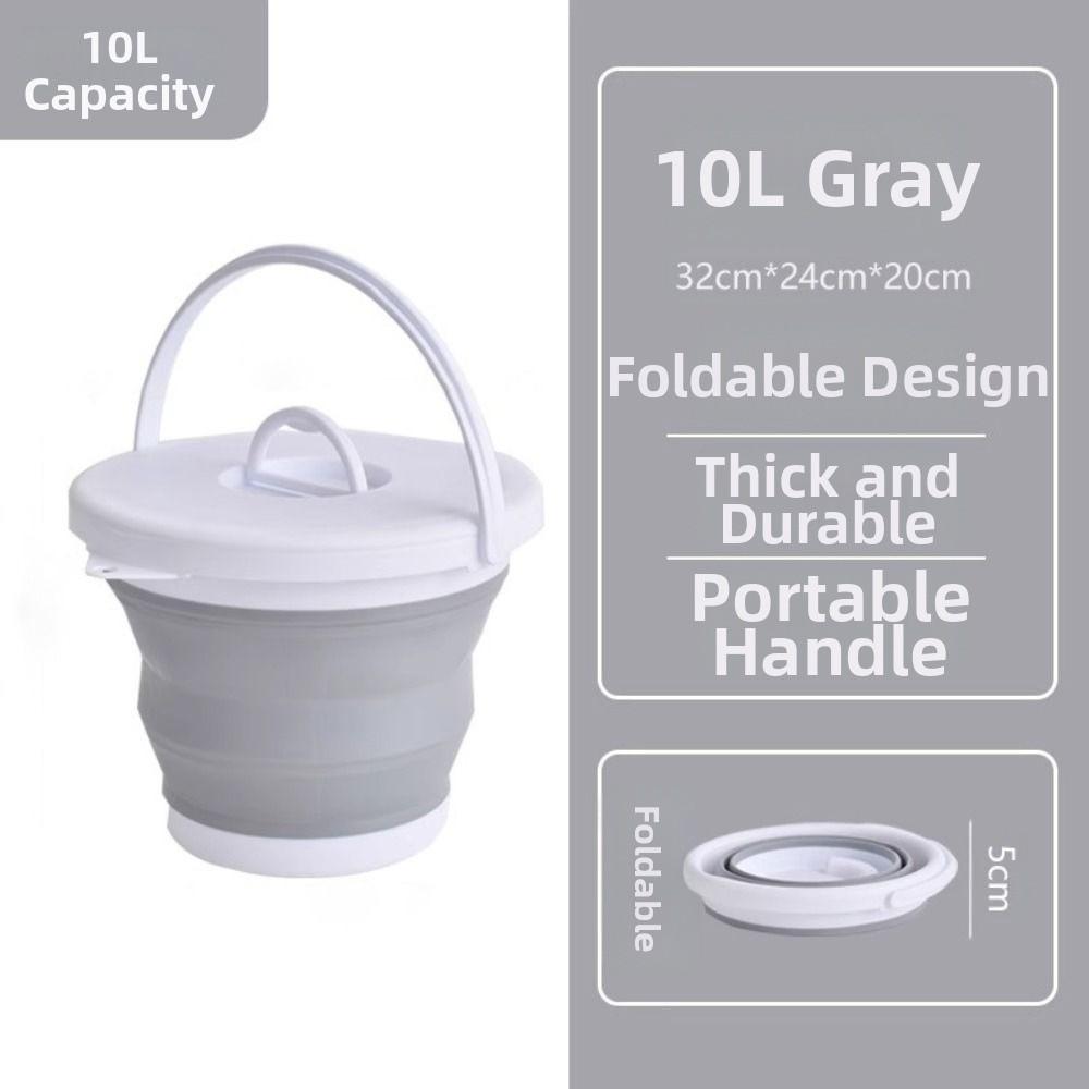 10L Foot Soaking Bucket Thicken Outdoor Fishing Bucket Collapsible Wash Basin  Songkran Festival