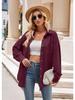 Single Breasted Pocket Waffle Fashion Shirt 2023 Women's Autumn and Winter New European and American Casual Loose Tops