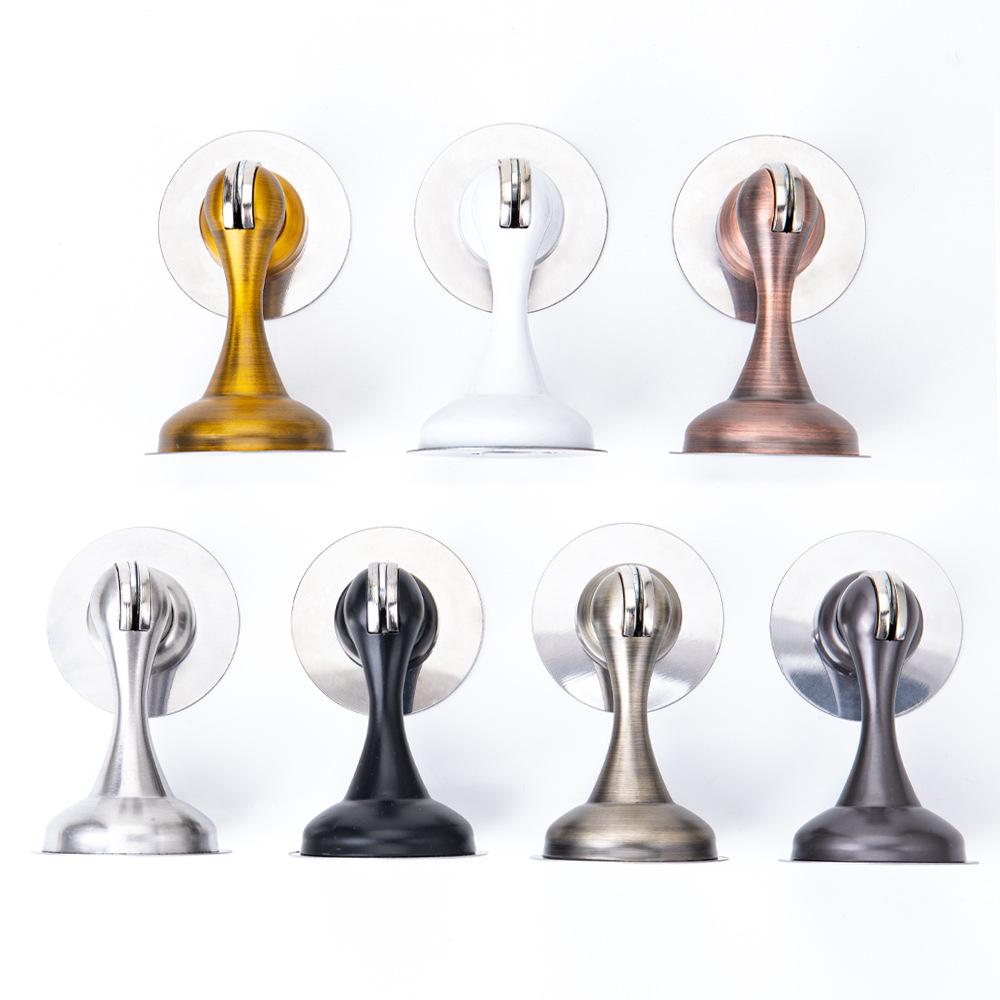 Silent Magnetic Stainless Steel Door Stopper - No-Drill, Anti-Collision, Thickened Design for Bedroom and Luxury Doors.