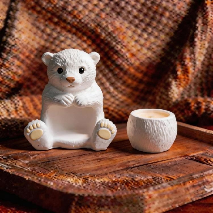 Bear Figure Silicone Candle Molds For Resin Casting Making Candle Container Soap Decorative Flowerpot Gypsum Decoration