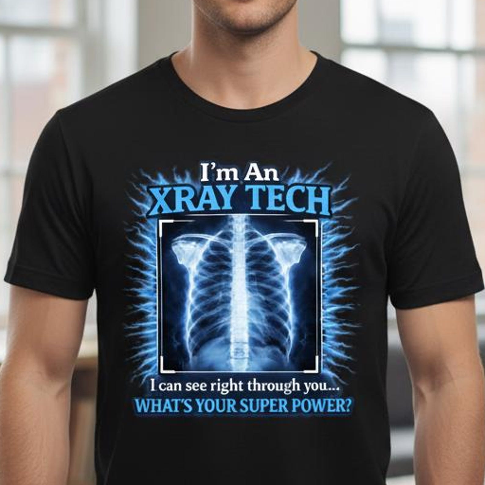 Xray Tech Chest X-Ray Graphic Tee | Radiology Technician T-Shirt L