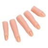 5 Pcs Silicone Nail Training Finger High Elasticity Bendable Joint Thickened Nail Practice Finger Model for Nail Salon