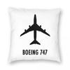 Boeing 747 Plant Pillowcase Polyester Linen Velvet Pattern Zip Decorative Pillow Case Home Cushion Cover 18"