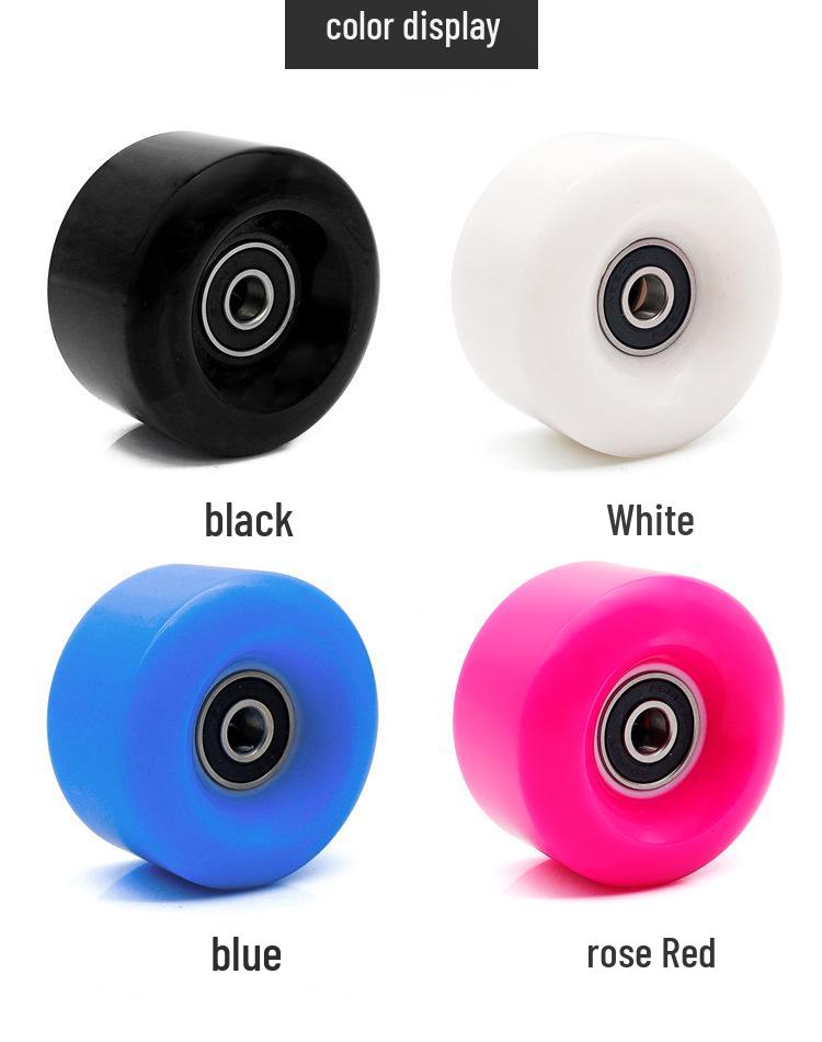 Double Row High-Elastic Shock Absorbing PU Four-Wheel Roller Skate Wheels - Non-Flashing, Universal Accessory