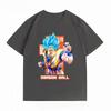 Unisexs Clothing New 100 Cotton Breathable Summer TShirt Dragon Ball Goku Blue Print Casual Streetwear Unisexs Tops