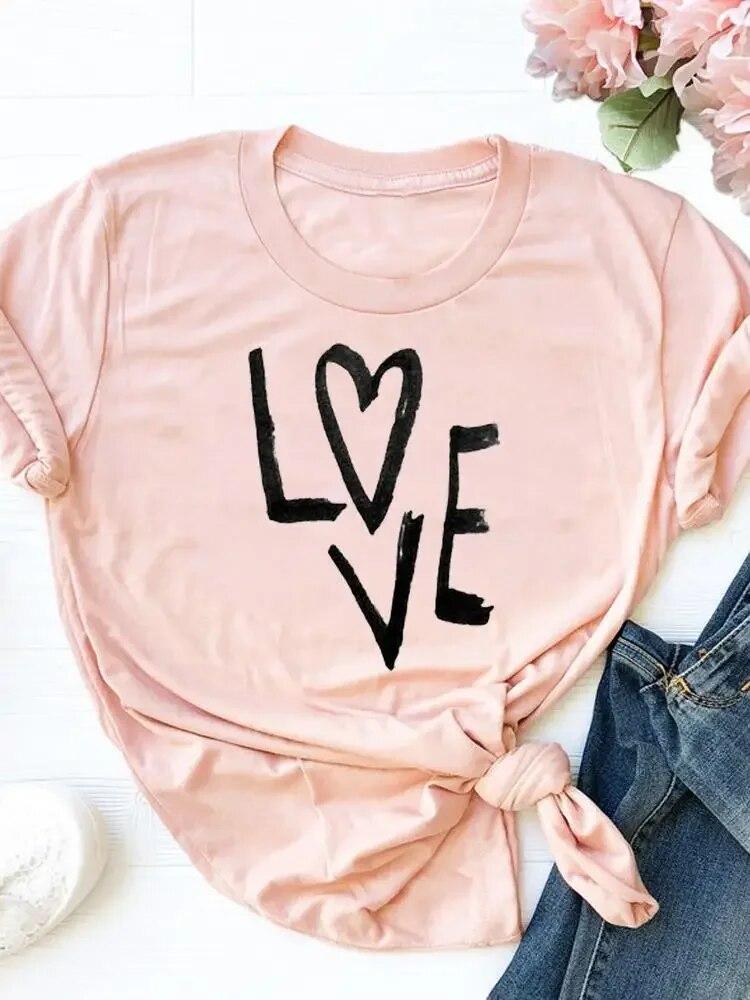 Clothes Ladies Summer T Clothing Print Fashion Casual T-shirts Letter 90s Trend Cute Short Sleeve Women FeUnisex Graphic Tee
