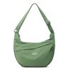 Solid Color Nylon Minimalist Crossbody Bag with Zipper Pockets and Adjustable Strap for Women