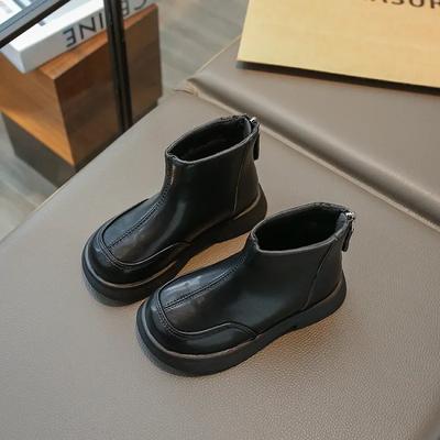 Bottes pour Fille Printemps Automne Nouvelles Bottines pour Enfants Mode Décontractée Tout-Terrain Bottes à Semelle Épaisse Cuir PU Mat