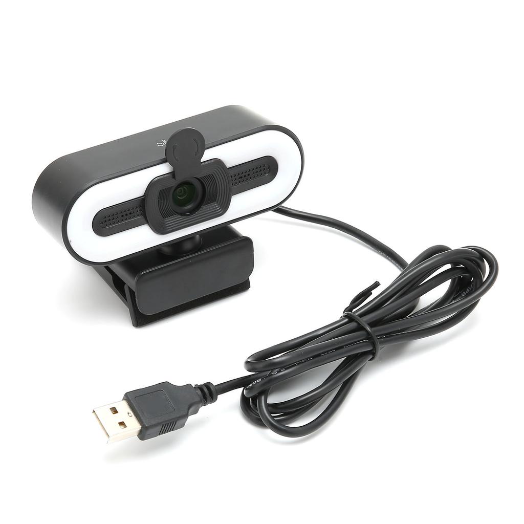 Webcam USB2.0 1080P HD 30FPS High Resolution LED Light PC Camera with Microphone for Live Streaming