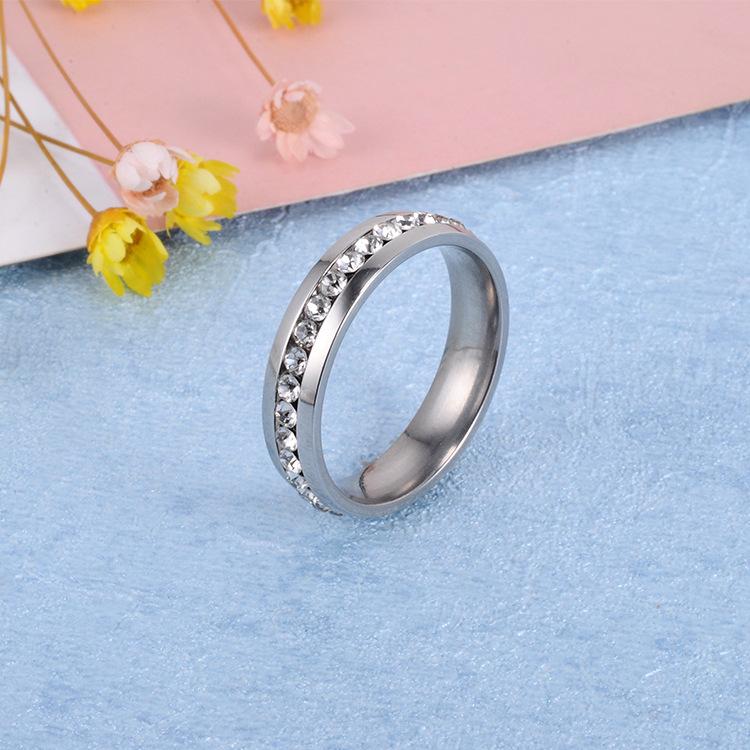 Fashion Rhinestone Stainless Steel Wedding Ring For Women J00111
