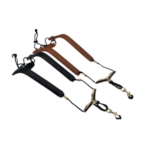 Jinchuan Saxophone Strap, Harness Style, for Adults and Children, Shoulder Strap with Cushion, Fits Soprano, Alto, and Tenor Saxophones (Brown - Upgra