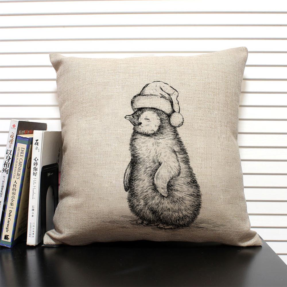 Cute Cartoon Animal Cushion Cover Funny Penguin Pillow Case Bedroom Living Room Sofa Decoration Pillowcase 45x45 Children's Gift