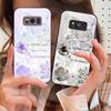 Beautiful Purple Shell For Samsung S25 S25 Edge S25Ultra S8 9 S10 20 U Ltra S21 Pro 22 Plus S23 FE S24 Ultra Glass Phone Case