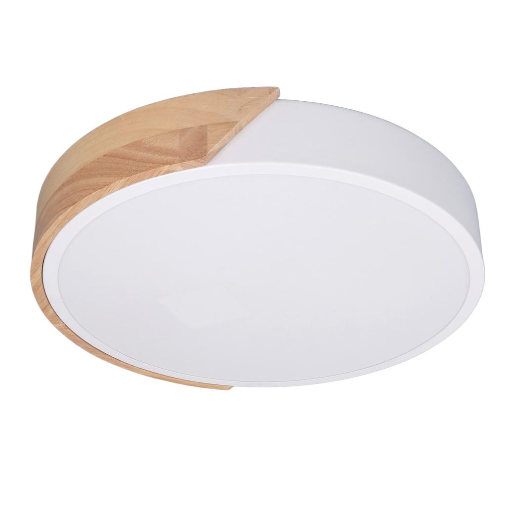 LED Flush Mount Ceiling Light 2000LM 3000K 4000K 6000K Dimmable Round Wood LED Ceiling Light with Remote 110 265V
