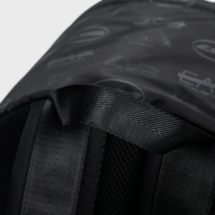 Emporio Armani All Over Logo Casual Fabric Backpack Unisex Backpack Black 7X000001-AF10465-FC213