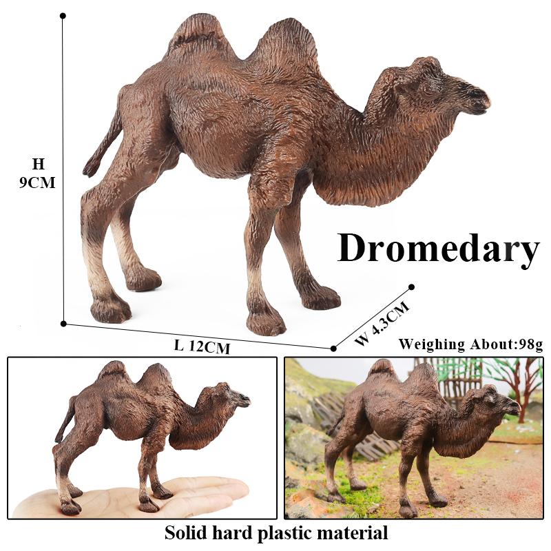 Oenux Wild Desert Camel Simulation Animal Kameel Camel Cactus Model Action Figures Solid PVC Figurines Educational Kids Toy Gift