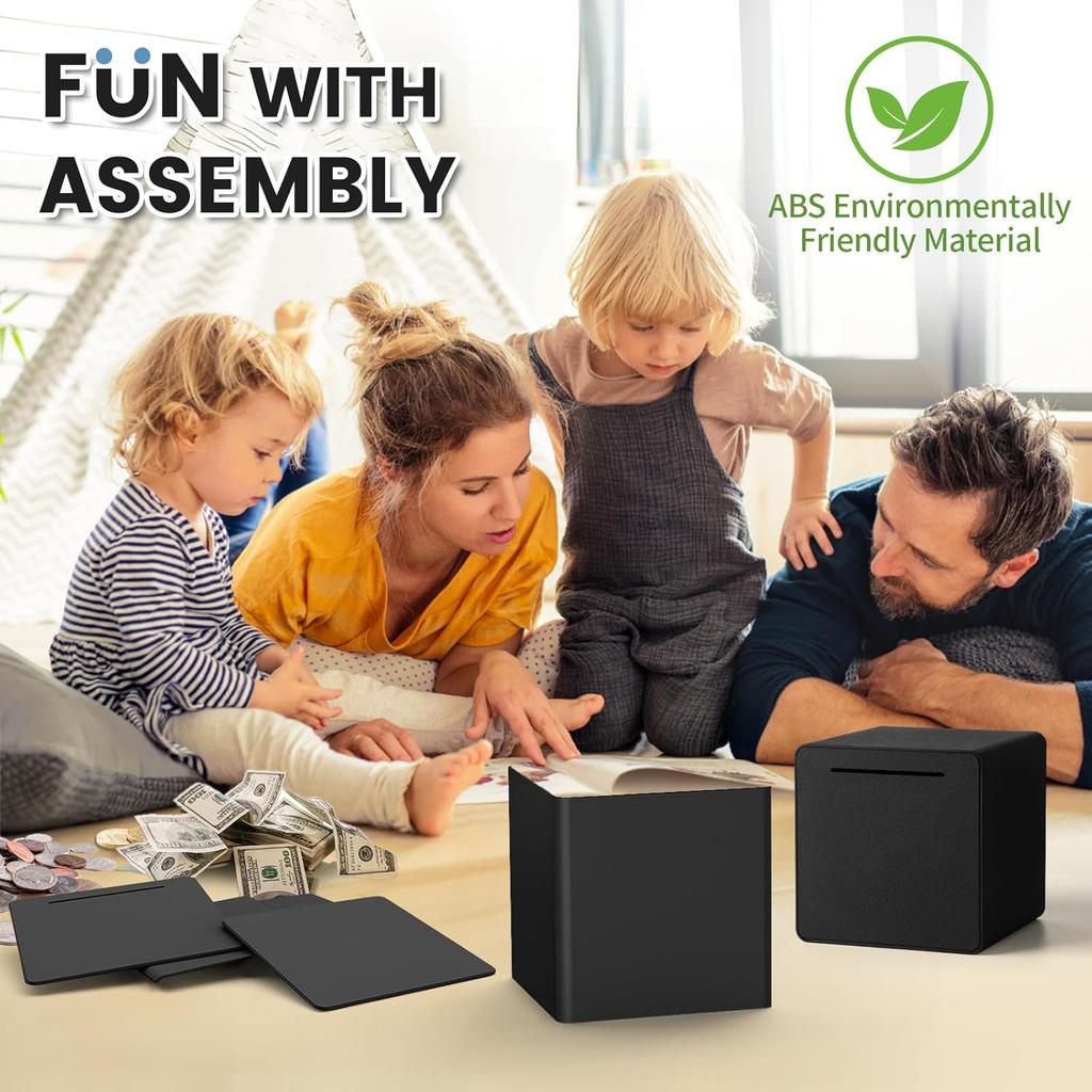 6" Piggy Bank for Adults for 2025 Savings, Must Break to Open Adult Piggy Bank for Cash, Interactive DIY Assembled Unopenable Money Savings Box