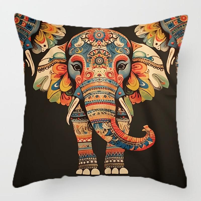 Retro Bohemian Pattern Throw Pillow Cover With Short Plush Print For Living Room Sofa Decoration Cushion Cover Pillow Covers