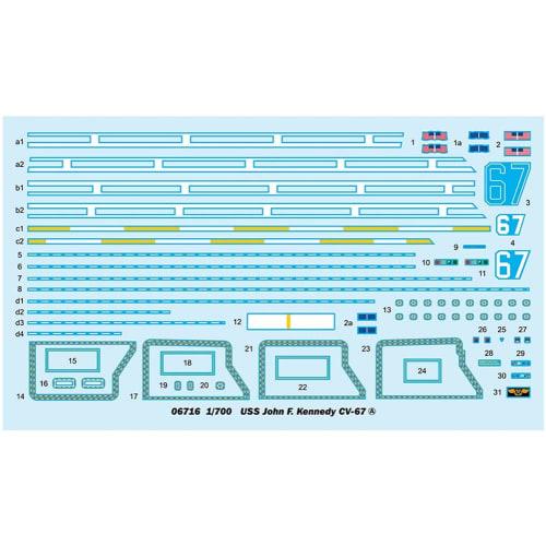 Trumpeter 1/700 Scale US Navy Aircraft Carrier CV-67 John F. Kennedy Plastic Model Kit 06716