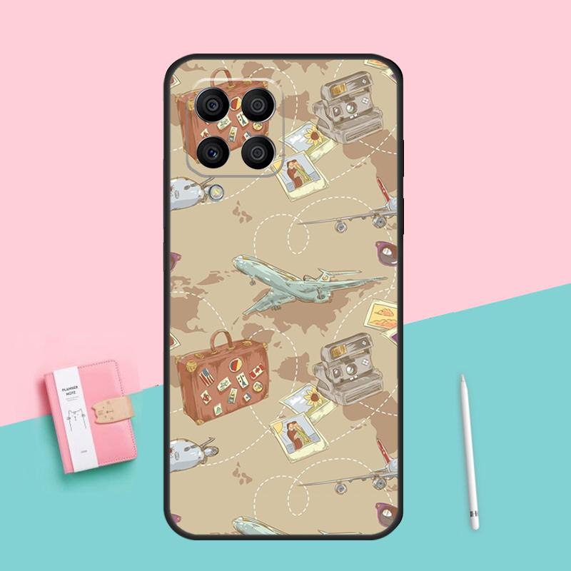 World Map Travel For Samsung Galaxy M12 M16 M34 M11 M35 M21 M06 M33 M13 M53 M31 M55 M15 M14 M54 M32 M52 Case