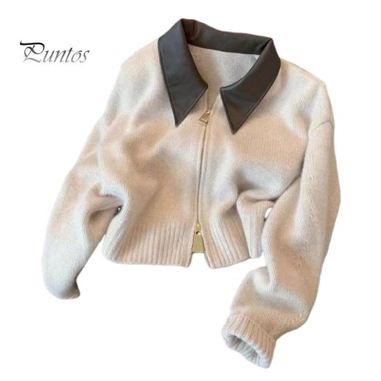 

Женский свитер, пальто, лацкан, длинный рукав, застежка-молния, вязаный кардиган, пэчворк, цветная ребристая отделка, свободный крой, повседневный трикотаж хаки