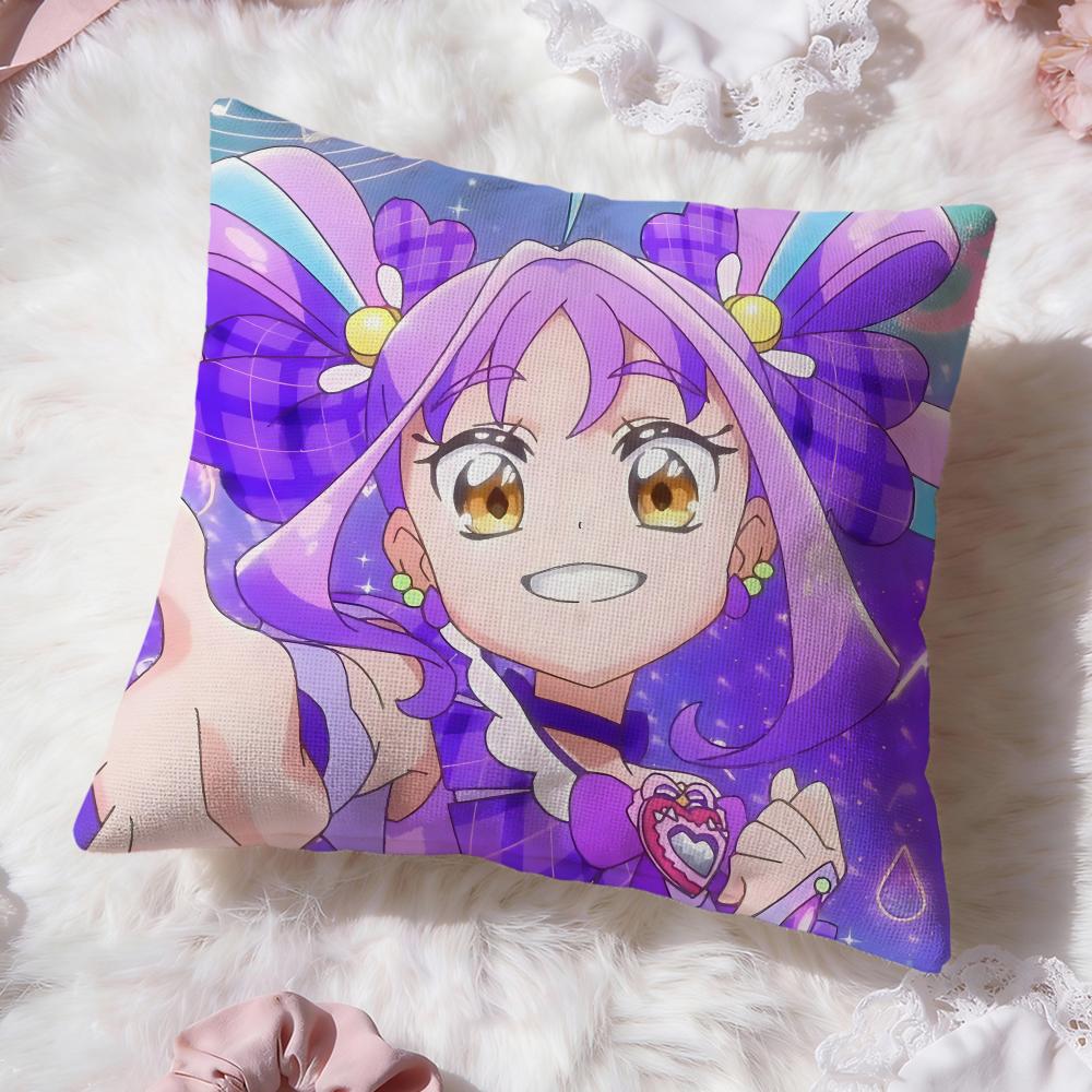 y-You and Idol Pretty Cure Cushion Cover Premium Comfort Reversible Pillow Cove -Two in One Design for Any Room & Car Interior