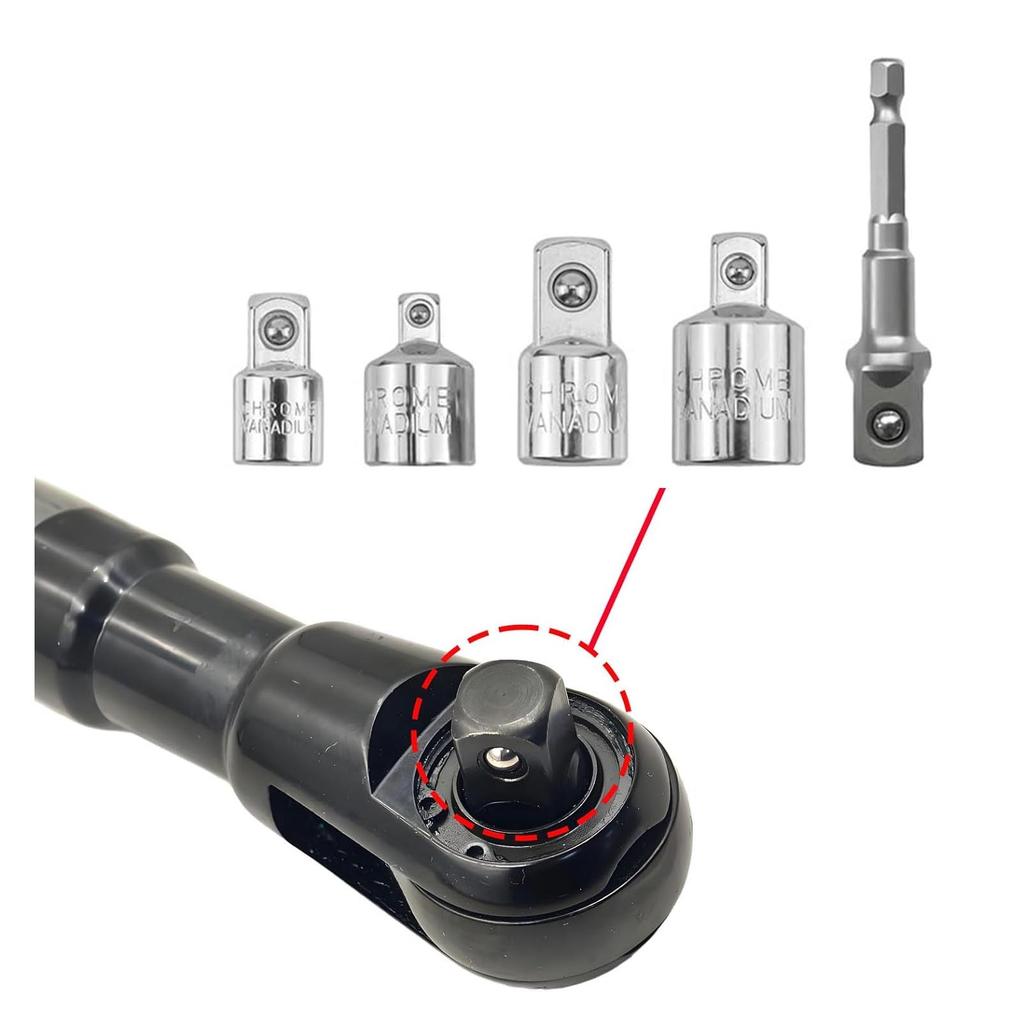 Offset Extension Wrench Set Electric Drill Spanner Forward Reverse Easy To Operate 4 Socket Adapters for Automotive Repair