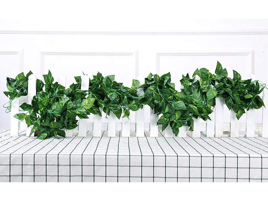 Artificial Green Grape Leaf Vine for Indoor Decor