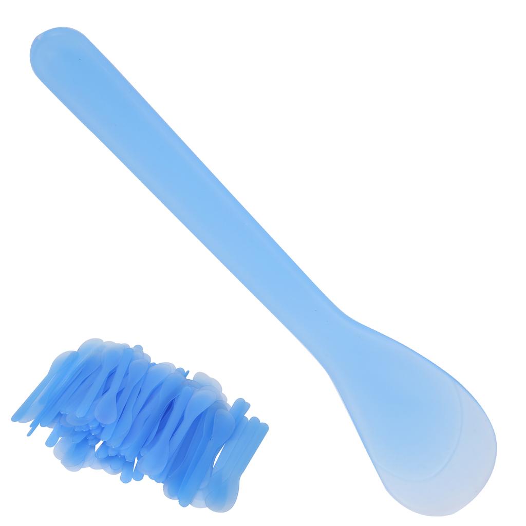 100KS Špachtle na obličejovou masku Kosmetická maska Aplikace DIY Plastová lžička na masku Tyčinka ŠpachtleModrá