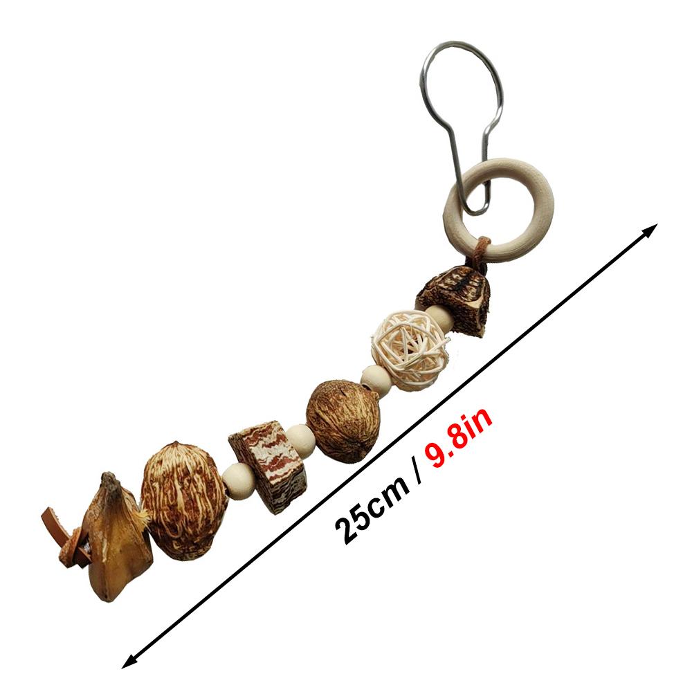 

1pc Random Color Parrot Chew Toy Wood Rattan Beads Hanging Grinding Toy for Bird Parrot Biting Relief Toys Bird Cage Accessories