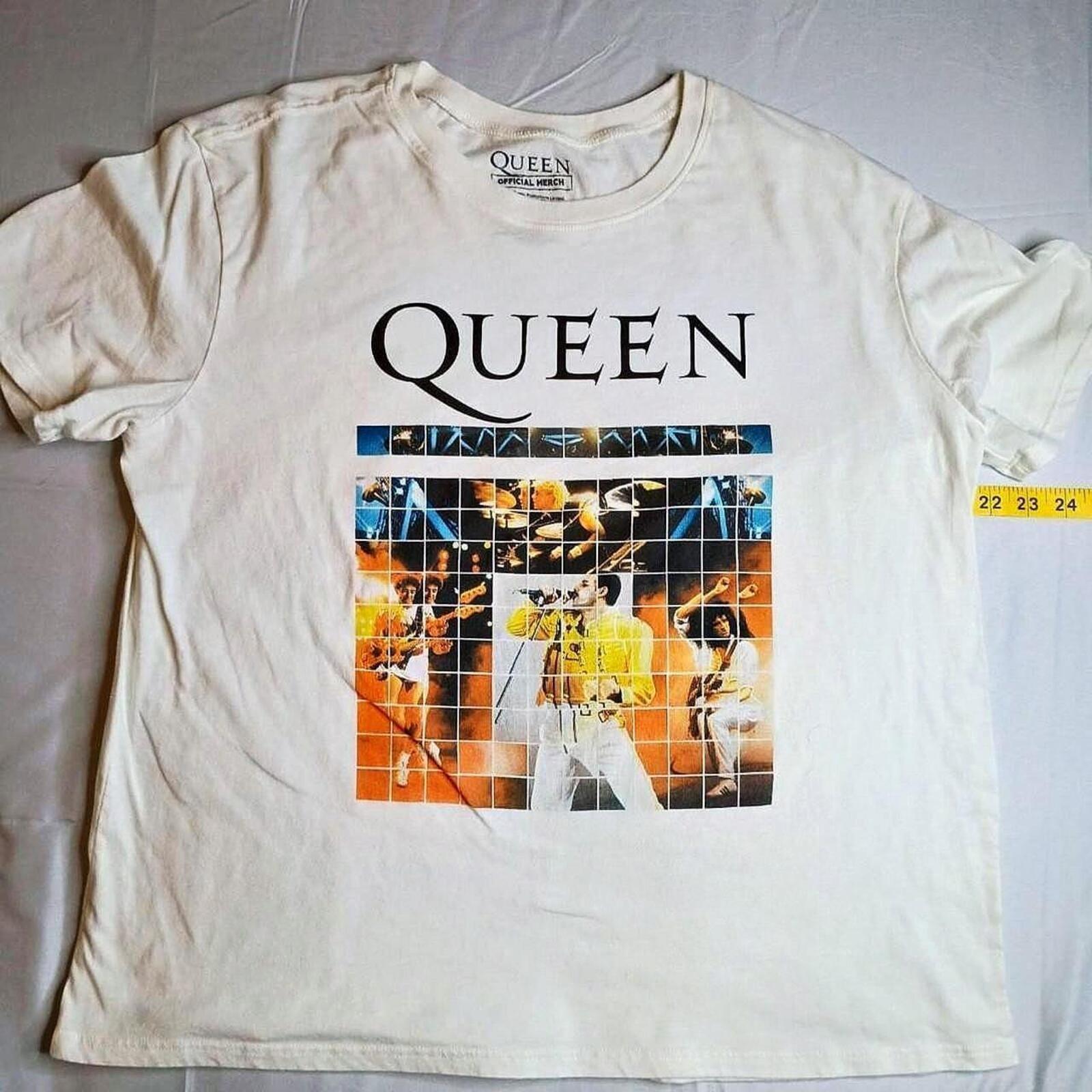Queen band white t-shirt Size L #rock #music S разноцветный